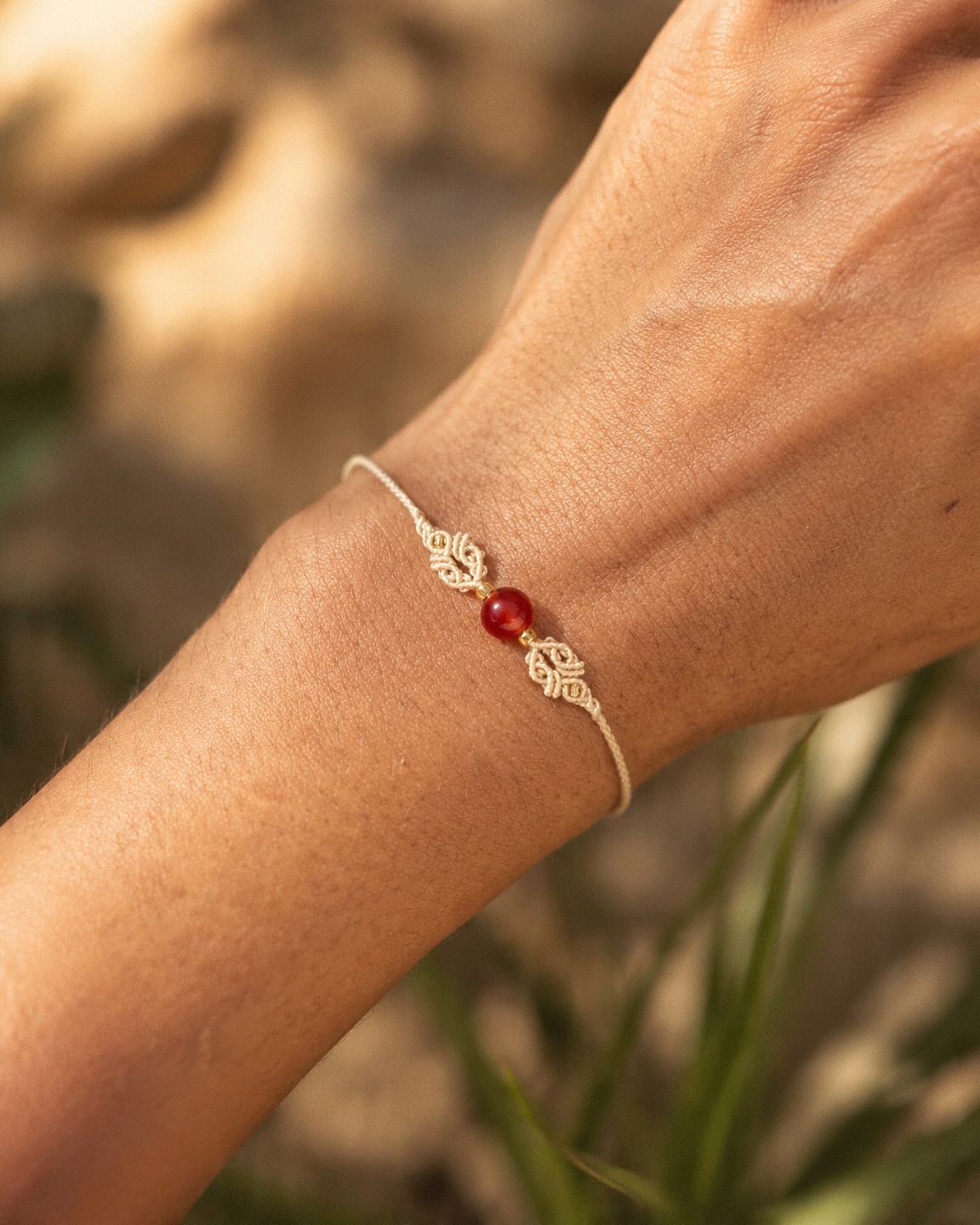 Batu carnelian merah Gelang Arunika